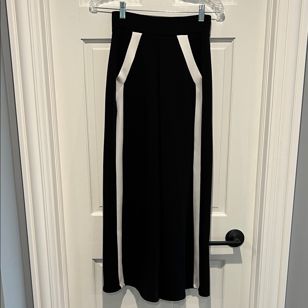 Spanx AirEssentials Striped Track Pant XS Black White Wide Leg Petite Length - Picture 3 of 8